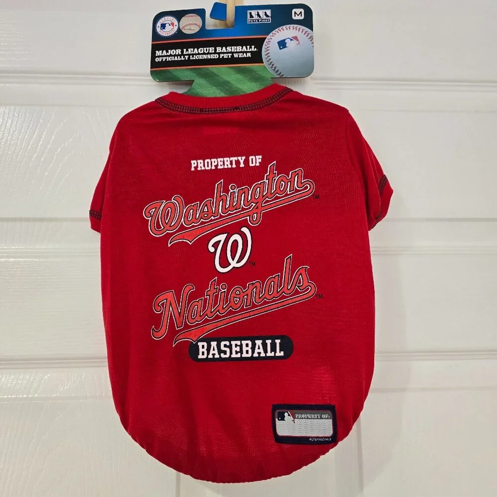 Washington Nationals Baseball NBA Pet Shirt Red Size Medium NWT